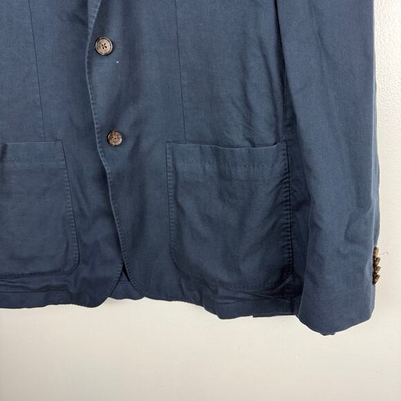 Faherty Reserve Cotton Linen All Season Blazer Navy Blue Sz XXL - Picture 8 of 8
